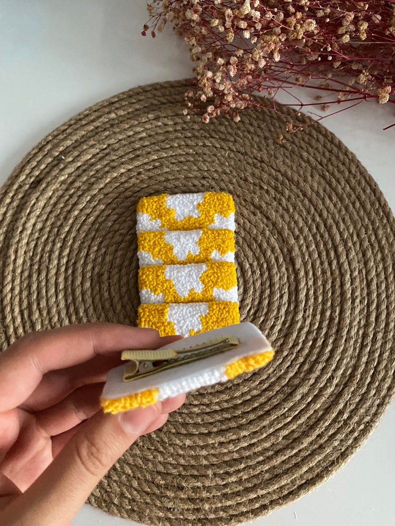 Punch Needle Hair Clips Set of 2 Hairclips Punch Hair Clips Etsy