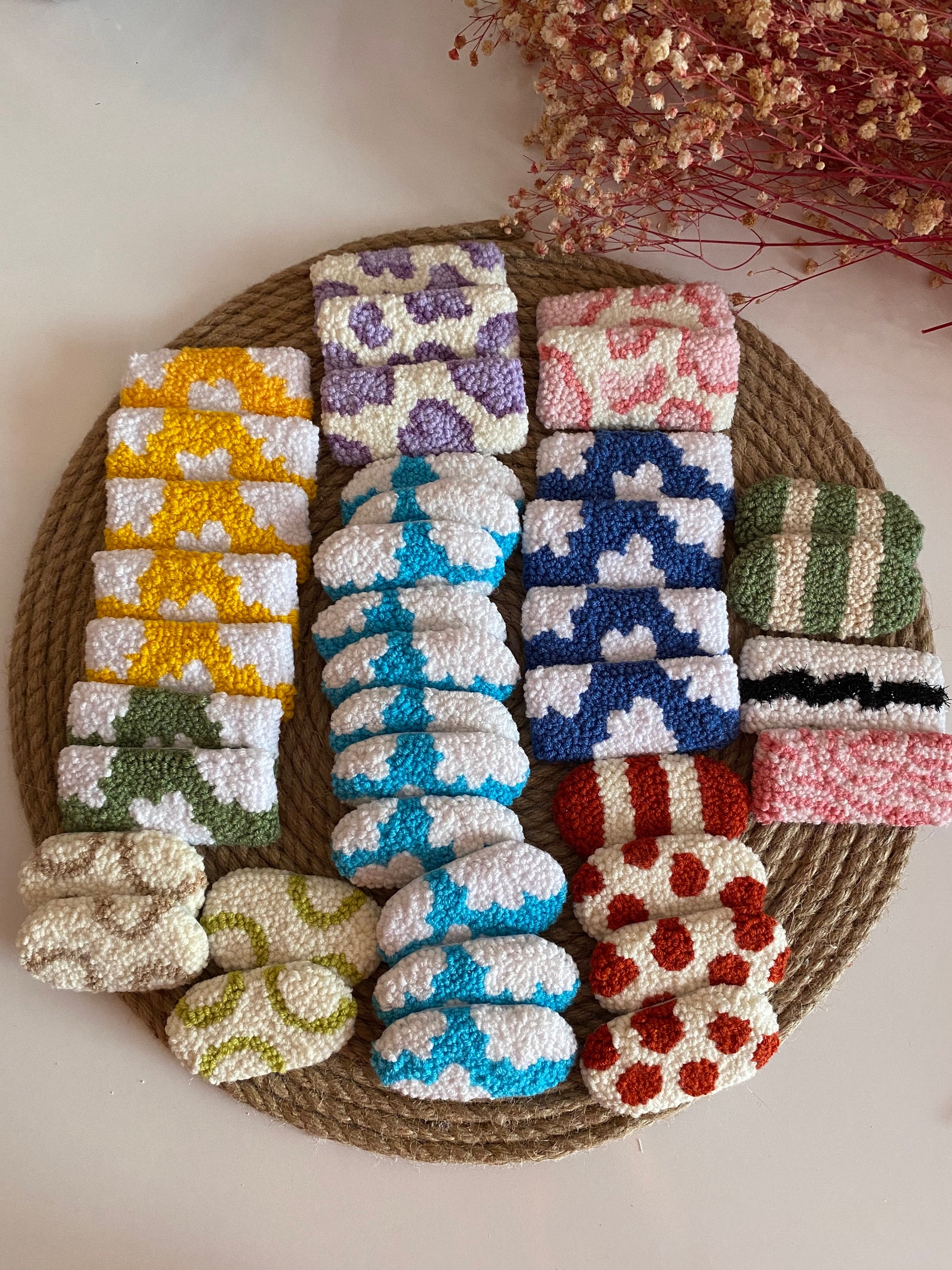 Punch Needle Hair Clips Set of 2 Hairclips Punch Hair Clips Etsy