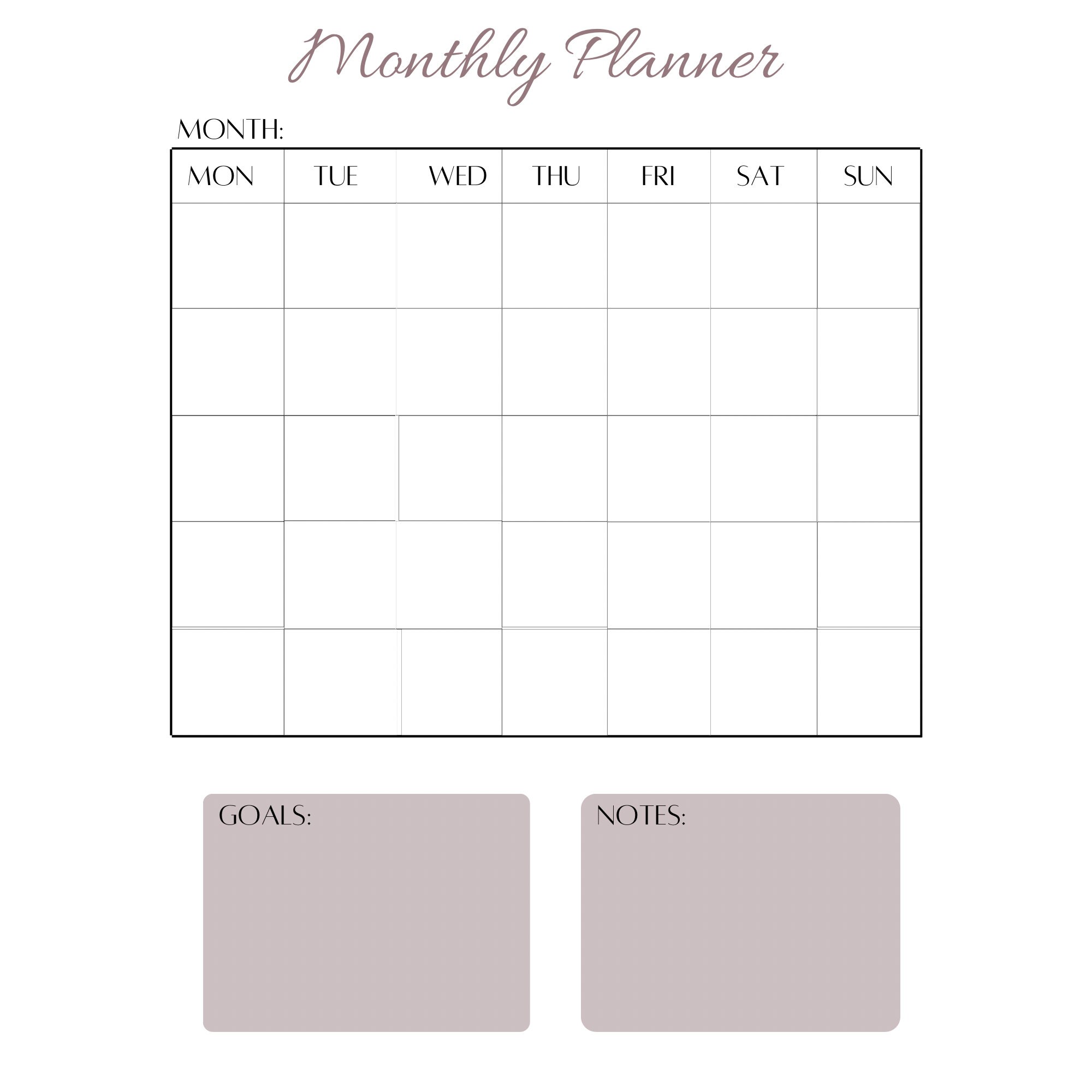 Weekly Planner, Monthly Planner, Printable Planner, Printable Set, Planner Set, Planner Bundle ...