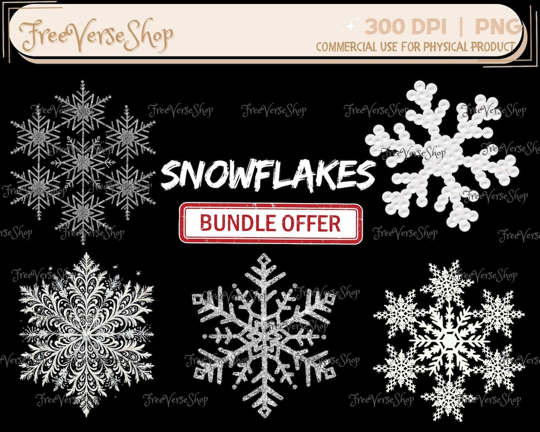 Snowflakes Png Bundle, Different Original Designs Png, Christmas ...