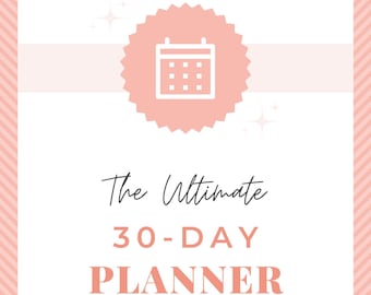A4 Portrait Ultimate 30 Day Planner Colour, PDF Undated Printable Planner, Monthly Journal and Planner, Digital Product Download