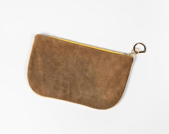 Handcrafted Chocolate Suede Clutch: Slouchy Underarm Bag