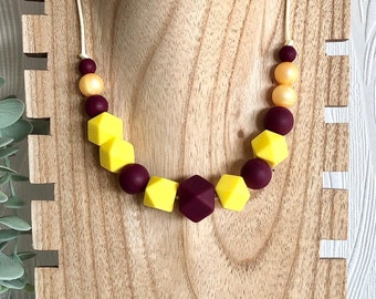 Collier allaitement coloris jaune prune