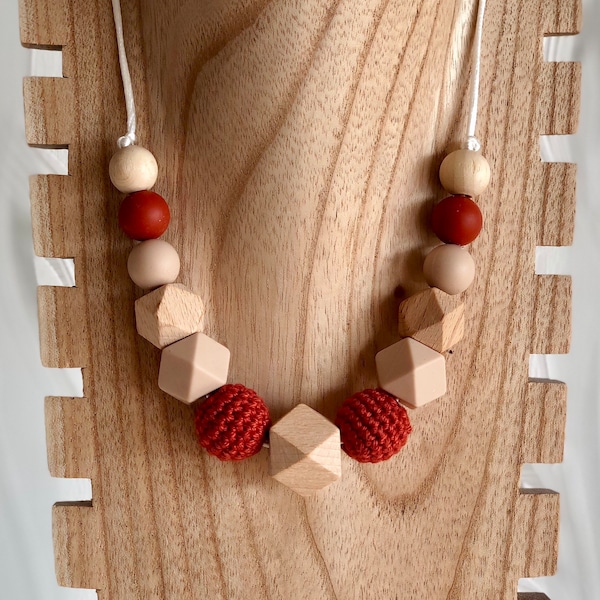 Collier d’allaitement de portage terracota, cadeau de maternité