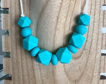 Green silicone beaded nursing necklace