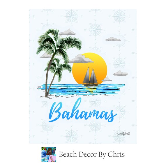Bahamas Wall Art Bahamas Print Bahamas Art Print Caribbean Etsy
