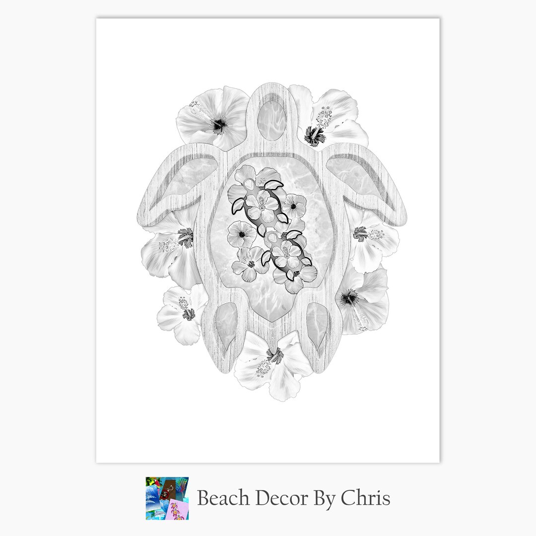 Hawaiian Honu Turtles Coloring Page Printable Coloring Page - Etsy