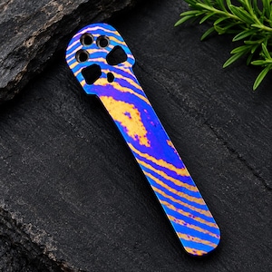 Timascus Skull Pocket Clip for Spyderco Paramilitary 2 & Para 3, PM2 EDC Knife Clip, Spyderco para 3, Spyderco paramilitary2, Spydreco knife