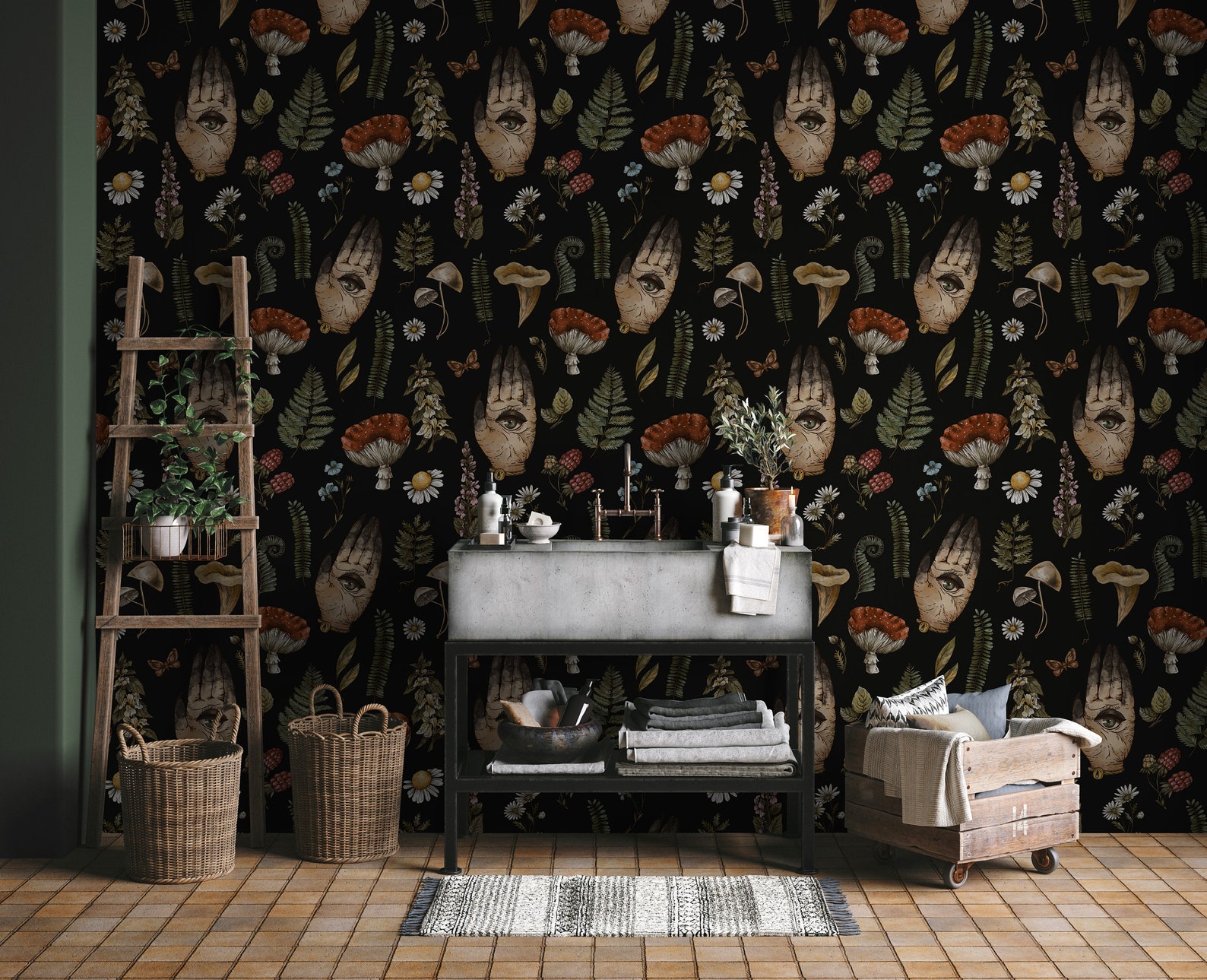 Dark Mystical Wallpaper, Black Wallpaper, Dark Moody Wall Art