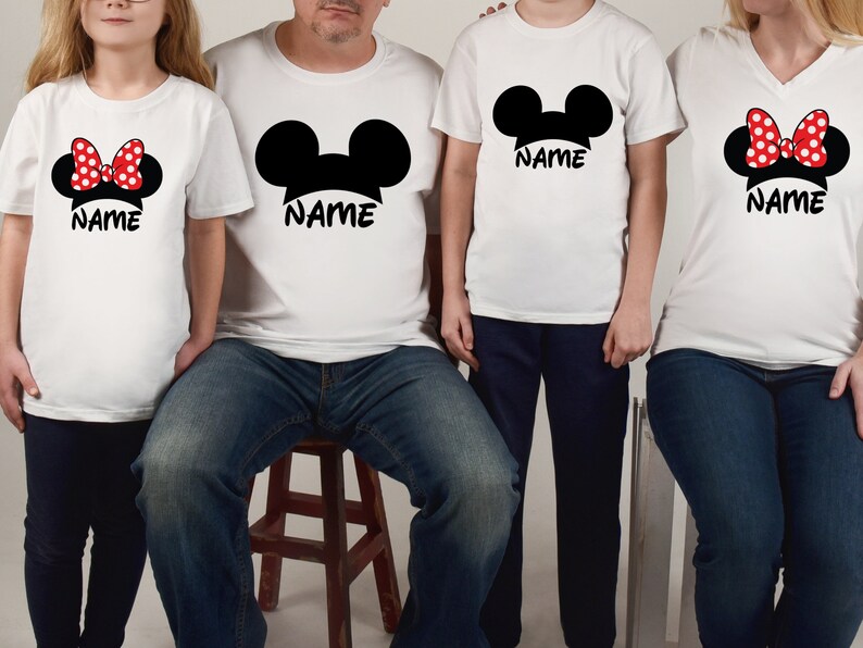 Mickey and Minnie Custom Name Shirts Disney Family Shirt Etsy