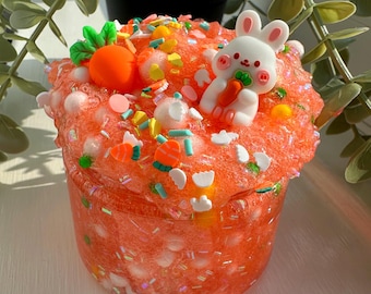 Carrot Crunch Bingsu Slime: Fruit Mix Scented Crunchy ASMR Toy