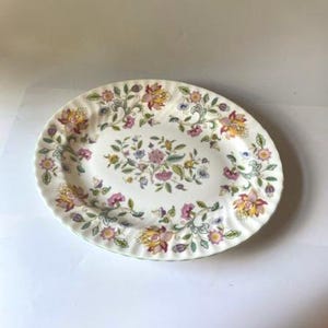 Vintage MINTON Haddon Hall floral botanical 13&quot; Oval Serving Platter
