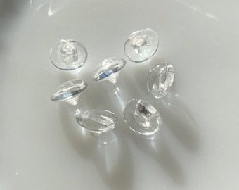 Bottoni vintage in vetro ceco - ovali cristallini da 1/2" (7)