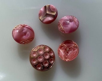 Vintage Glass Button Collection -- Pink Moonglows --  Lot K