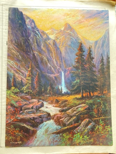 Vintage Calendar Art RUGGED MOUNTAIN LANDSCAPE 1930s - Etsy