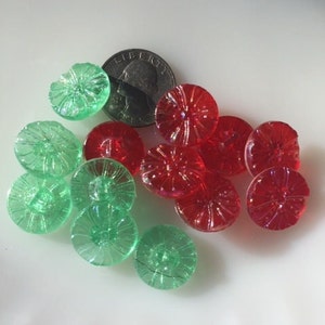 Vintage Czech Glass Buttons -- 3/4&quot; Iridescent Blossoms (7)