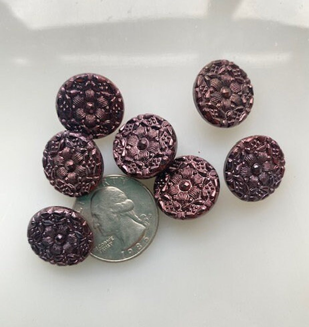 Vintage Czech Glass Buttons -- 3/4