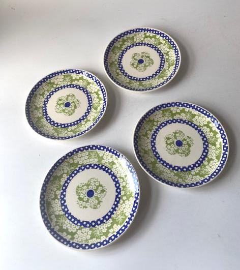 Vintage Blue and Green Salad Plates - Etsy