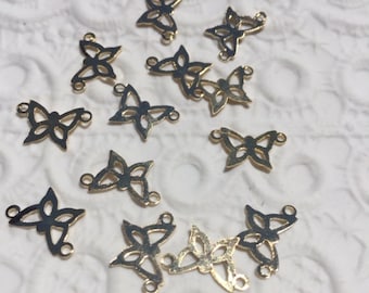 Vintage Brass Butterfly Connectors  9 by 15 mm (18)