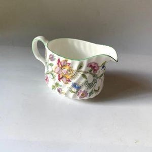 Vintage MINTON Haddon Hall floral botanical Mini Creamer made in England