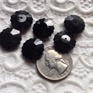 Vintage Swarovski Margaritas, 16 mm, Jet black (6)