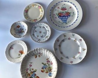Colección de platos vintage para pared SPRING GARDEN: platos de porcelana inglesa, alemana y francesa.