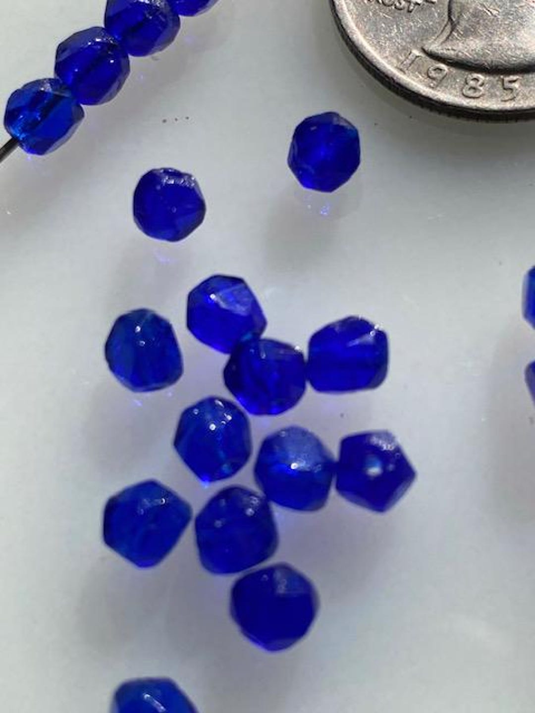 Vintage Czech Glass 5 Mm Cobalt Blue English Cut Rounds (24) - Etsy