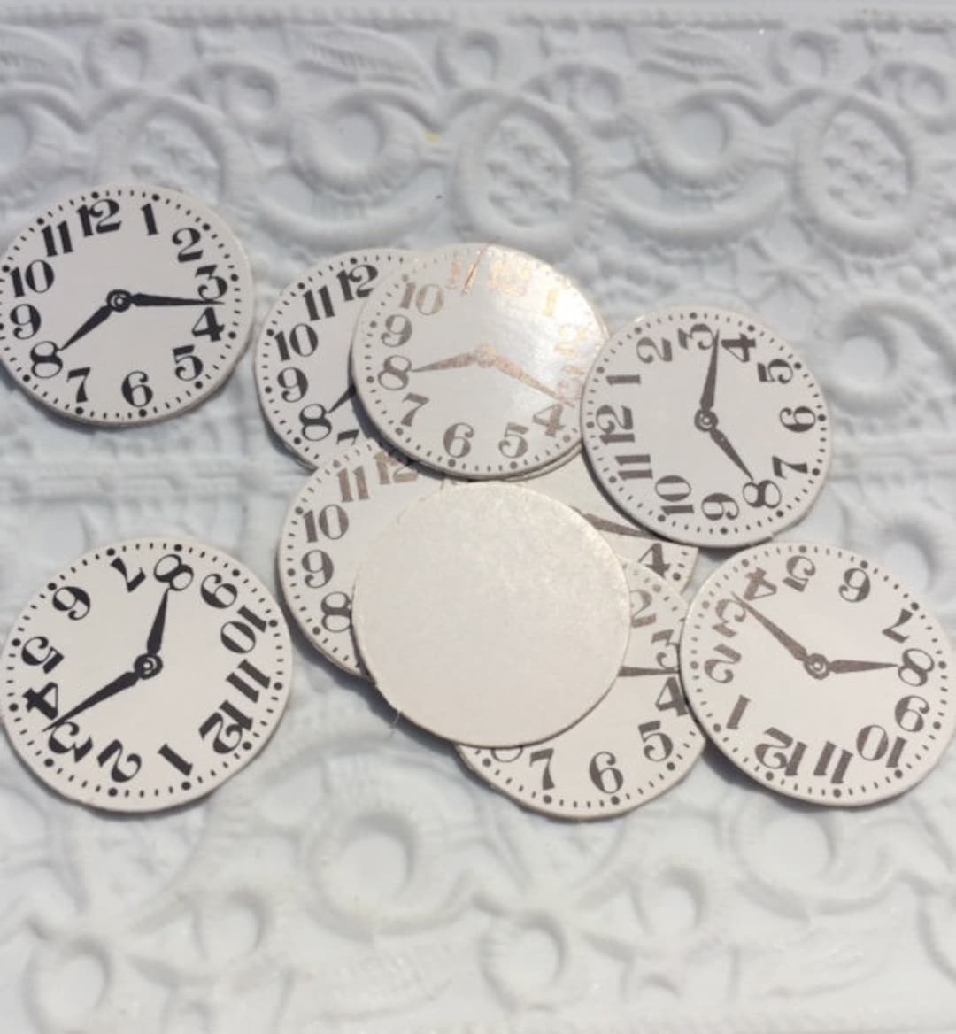 Vintage Die Cut Clock Faces 1" 25 Mm (8) - Etsy