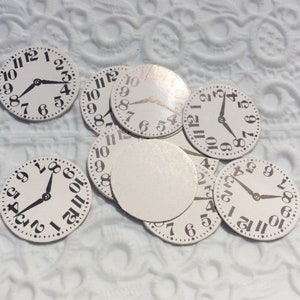 Vintage die cut Clock Faces 1" 25 mm (8)