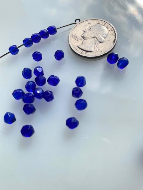 Vintage Czech Glass 5 Mm Cobalt Blue English Cut Rounds (24) - Etsy