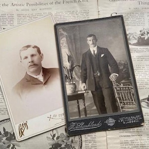 Ancestros instantáneos - Tarjetas de gabinete antiguas - Hombres (5 tarjetas) - lote 4