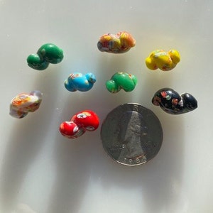 Vintage Japanese Glass Beads -- 8 by 14 mm Millefiori Snail (1)