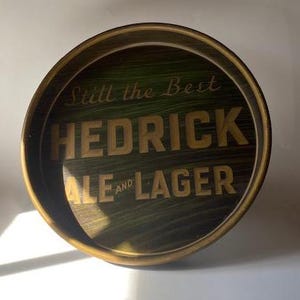 Vintage 1940s-1950s HEDRICK&#39;S Ale & Lager &quot;Still The Best&quot; Beer Tray man cave bar back decor Albany NY