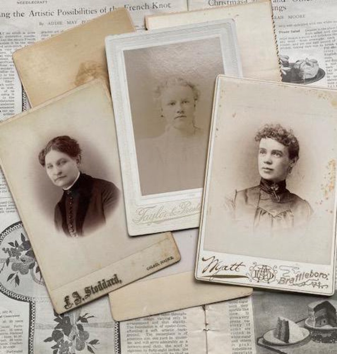 Instant Ancestors Vintage Cabinet Cards Women 6 Cards Lot 6 - Etsy