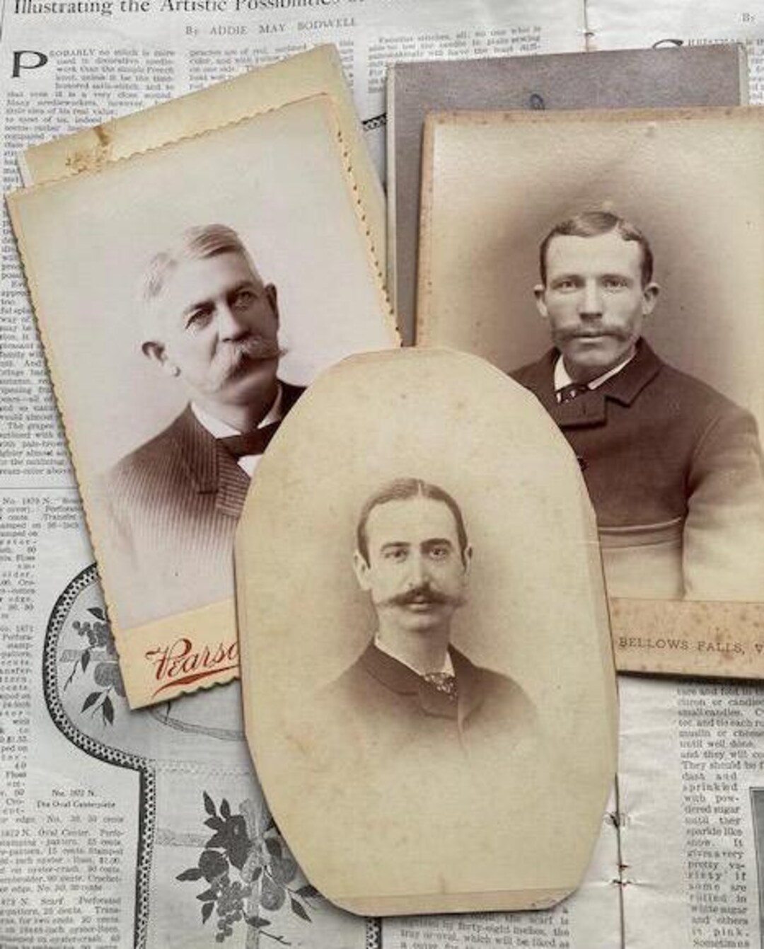 Instant Ancestors -- Vintage Cabinet Cards -- Men (5 Cards) -- Lot 12 ...