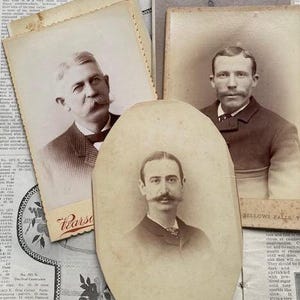 Ancestros instantáneos - Tarjetas de gabinete antiguas - Hombres (5 tarjetas) - lote 12
