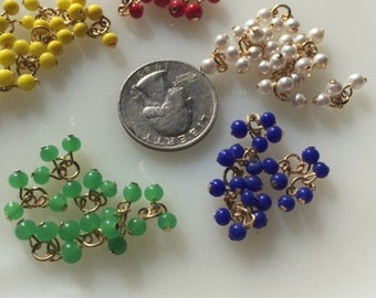 Vintage Japanse kwastjes -- 10 mm glas en messing hangers (8)
