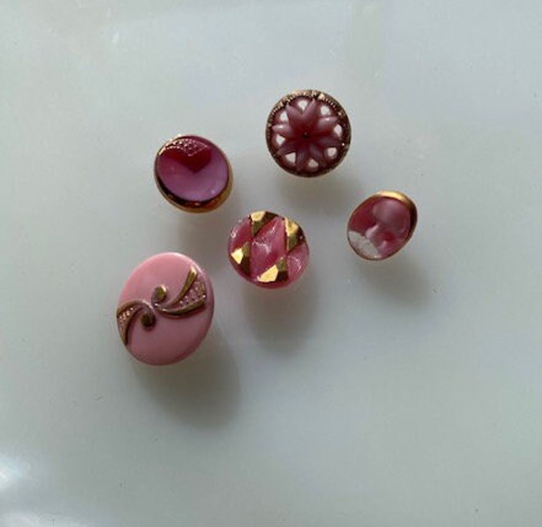 Vintage Glass Button Collection-- Pink Moonglows -- Lot U - Etsy