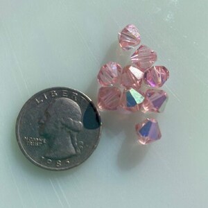 cristaux autrichiens vintage Pale Pink AB 8 mm toupies (9)