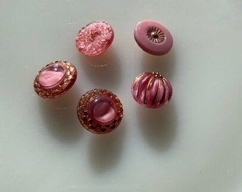 Collezione vintage di bottoni in vetro -- Moonglows rosa -- Lotto X