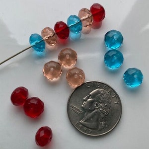 Modern Czech glass beads 9 by 11 mm puffy rondelles 20 image 1