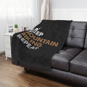 Mountain Biker Blanket, Gift for Him, Mountain Biking, Minky Blanket