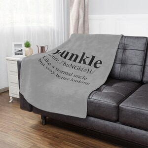 Minky Blanket, Gift for Uncle, Gift for Him, Uncle Blanket, Bedroom Blanket, TV Blanket, Funny Gift Idea for Uncle