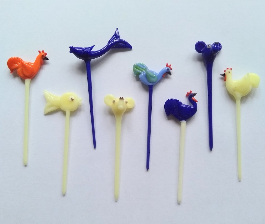 Vintage Glass Cocktail Sticks Etsy UK