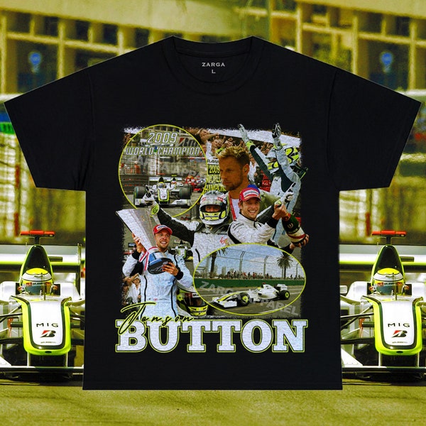 Jenson Button Brawn F1 Formula 1 graphic bootleg homage T Shirt