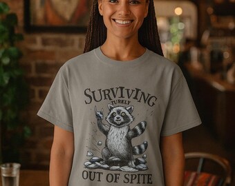 Racoon Surviving Graphic T-shirt Sarcastic & Stylish Gym Apparel