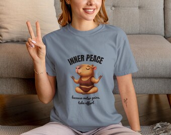 Capybara Inner Peace Graphic Tee Sarcastic & Stylish Women's Apparel