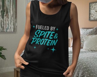 Fueled by Spite & Protein Women's Activewear Cotton Tank Top for Workout or Casual Wear