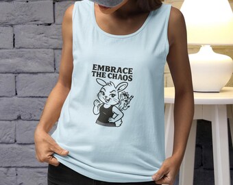 Embrace The Chaos Women's Activewear Cotton Tank Top for Workout or Casual Wear
