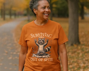Racoon Surviving Graphic Tee Sarcastic & Stylish Gym Apparel